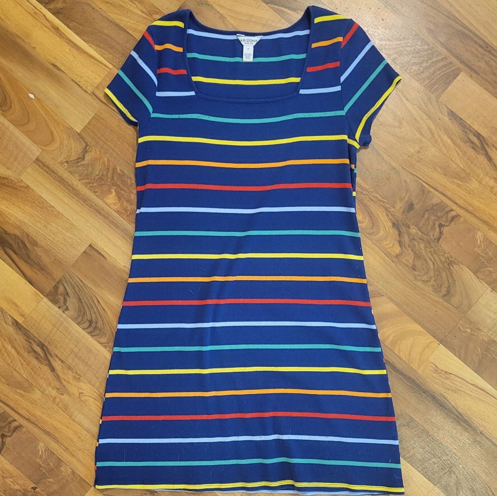 Arizona Jean Co Rainbow Retro Striped Dress